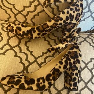 Leopard Print block heel Mary Jane